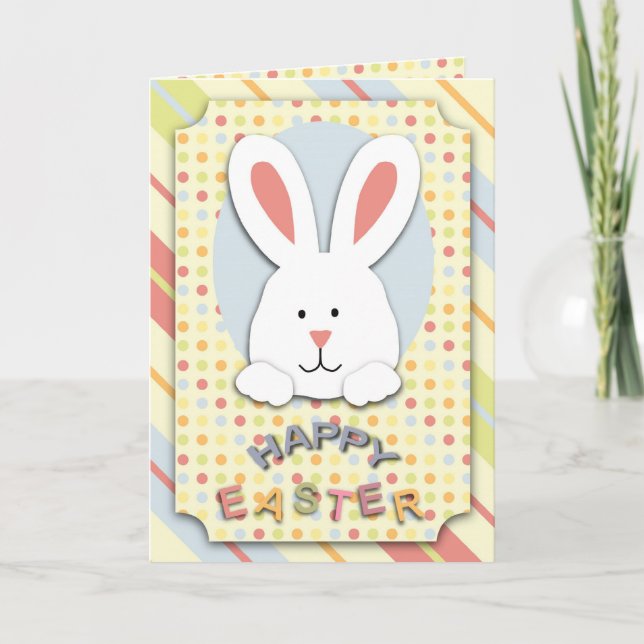 Festiva Tarjeta del conejito de pascua (Anverso)
