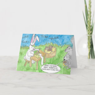 Festiva Tarjeta del conejito de pascua