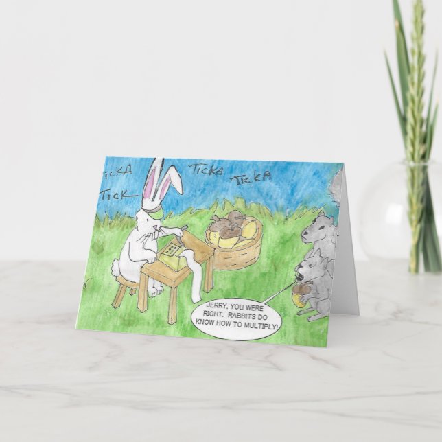 Festiva Tarjeta del conejito de pascua (Anverso)