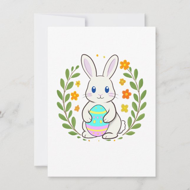Festiva Tarjeta del conejo de Pascua (Anverso)