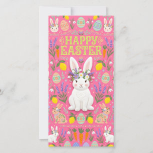 Festiva Tarjeta del conejo feliz de Pascua