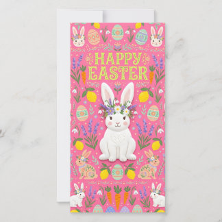 Festiva Tarjeta del conejo feliz de Pascua