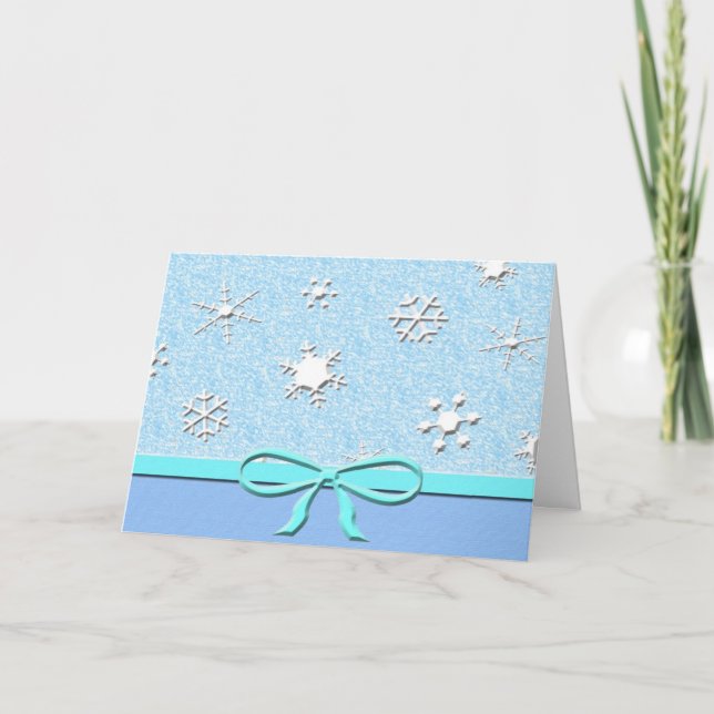 Festiva Tarjeta del copo de nieve (Anverso)