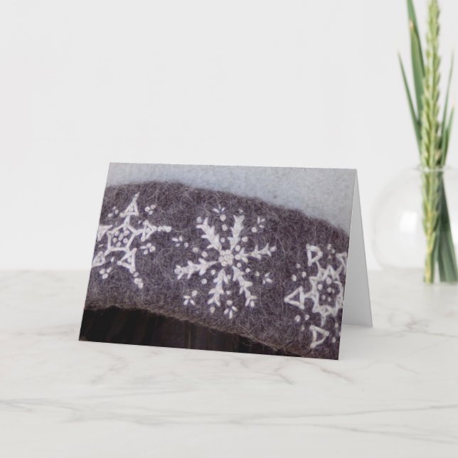 Festiva Tarjeta del copo de nieve (Anverso)