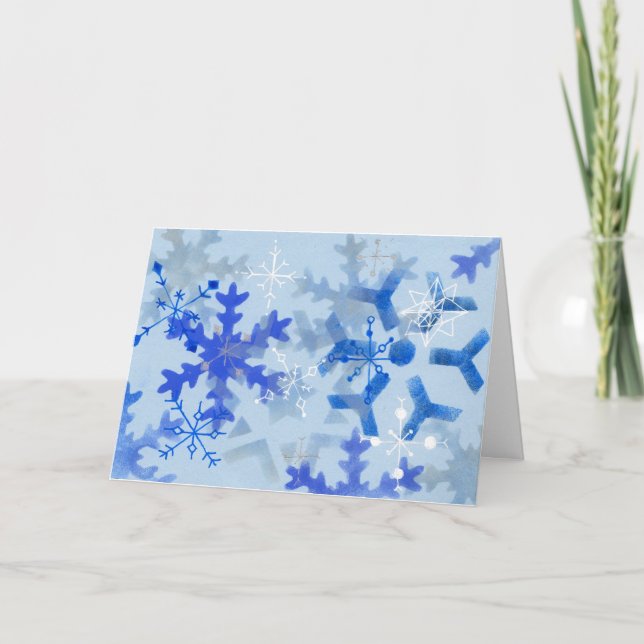 Festiva Tarjeta del copo de nieve (Anverso)