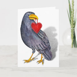 Festiva Tarjeta del corazón del cuervo