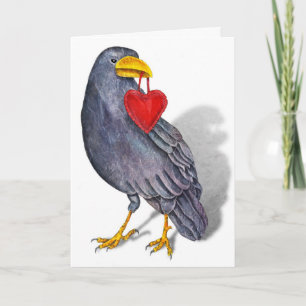 Festiva Tarjeta del corazón del cuervo