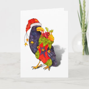 Festiva Tarjeta del cuervo de Santa