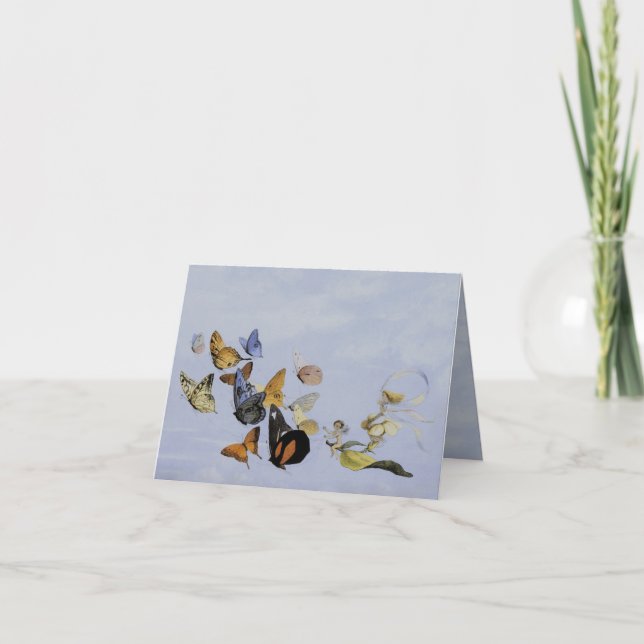 Festiva Tarjeta del ~ de las mariposas y de las hadas (Anverso)