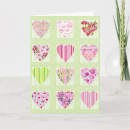Festiva Tarjeta del día de CollageValentine rosado de los