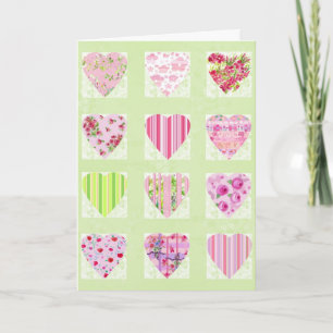 Festiva Tarjeta del día de CollageValentine rosado de los