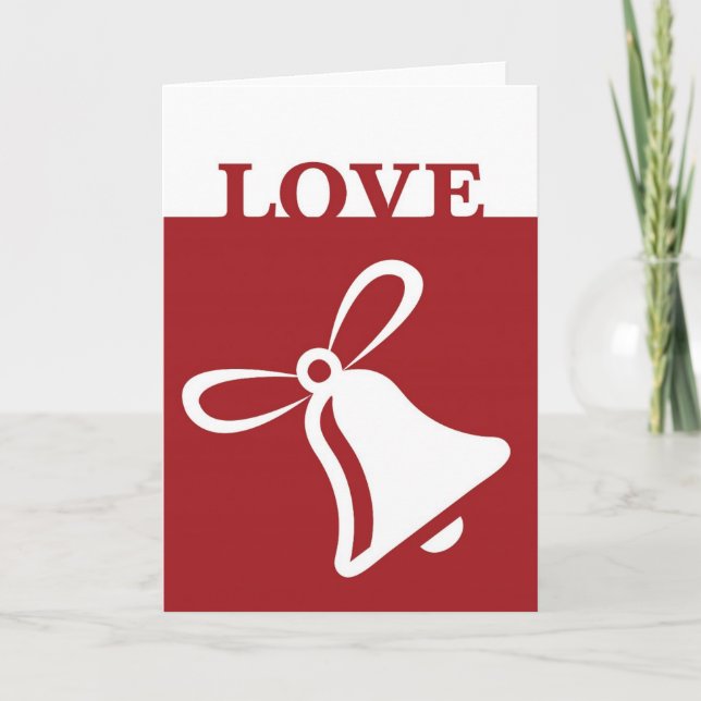 Festiva Tarjeta del día de fiesta de Bell del amor (Anverso)