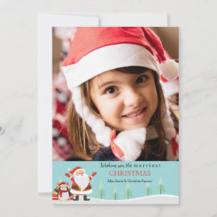 Festiva Tarjeta del día de fiesta de la foto de Santa y