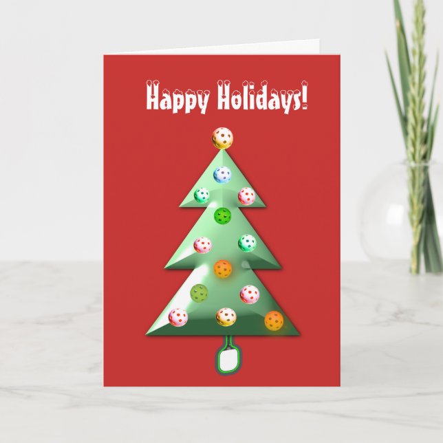 Festiva Tarjeta del día de fiesta de Pickleball (Anverso)