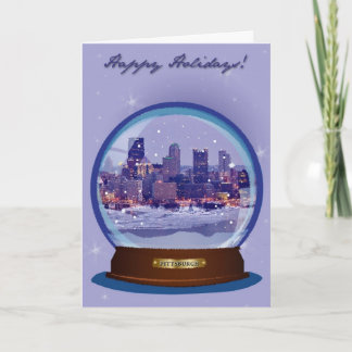 Festiva Tarjeta del día de fiesta de Pittsburgh Snowglobe