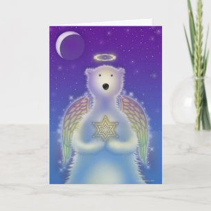 Festiva Tarjeta del día de fiesta del ángel del oso polar