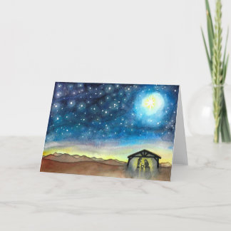Festiva Tarjeta del día de fiesta del cielo nocturno de la