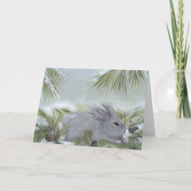 Festiva Tarjeta del día de fiesta del conejito (Anverso)