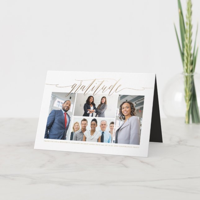 Festiva Tarjeta del día de fiesta del negocio de la foto (Anverso)