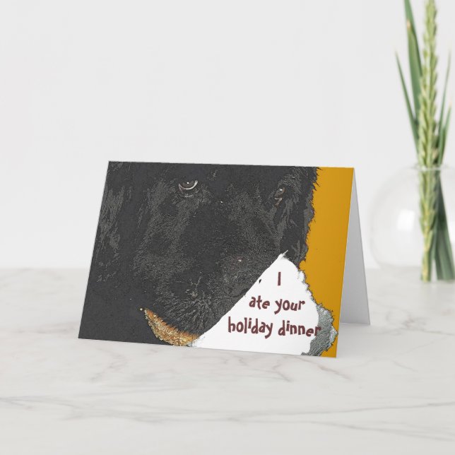 Festiva Tarjeta del día de fiesta del perro de Terranova (Anverso)