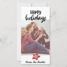 Tarjeta del día de fiesta del Poinsettia - añada