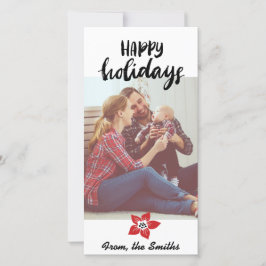 Festiva Tarjeta del día de fiesta del Poinsettia - añada