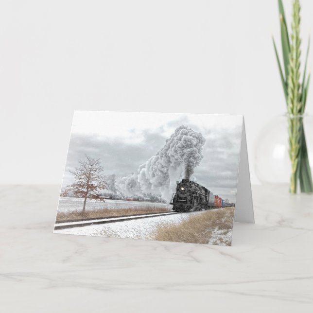 Festiva Tarjeta del día de fiesta del tren del día de (Anverso)