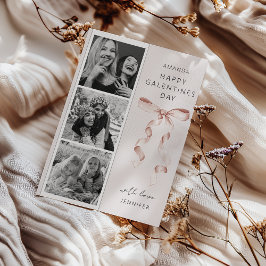 Festiva Tarjeta del día de Galentines con lazo moderno 3 f