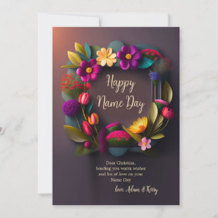 Festiva Tarjeta del día de la flor floral de colores vivos