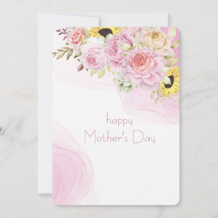 Festiva Tarjeta del Día de la Madre con Floral Acuarela Im
