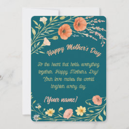 Festiva Tarjeta del Día de la Madre con flores silvestres 