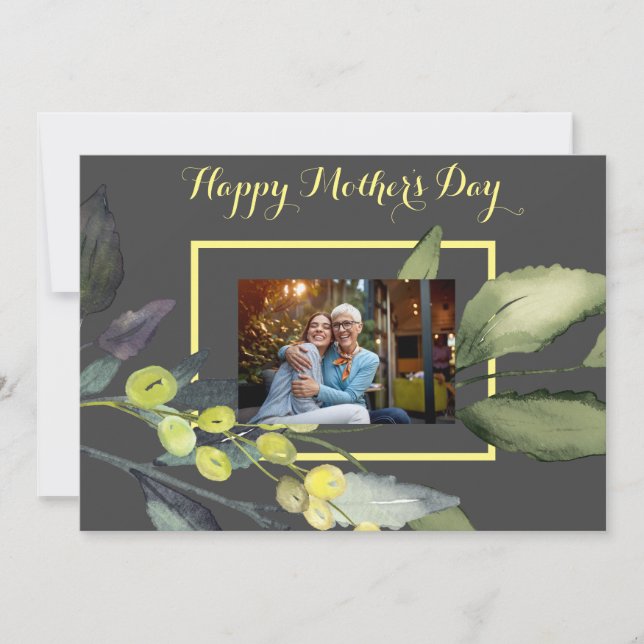 Festiva Tarjeta del Día de la Madre con foto floral de ram (Anverso)