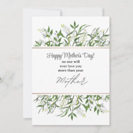 Festiva Tarjeta del Día de la Madre con Marco Floral Verde