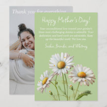 Tarjeta del Día de la Madre con Margaritas Verde P