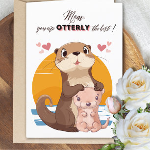 Festiva Tarjeta del Día de la Madre de Nutria Adorable