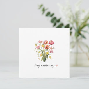 FESTIVA TARJETA DEL DÍA DE LA MADRE DE TULIPANES EN ACUARE