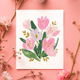 Festiva Tarjeta del Día de la Madre de tulipanes en acuare