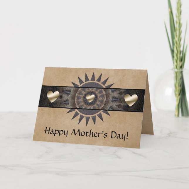 Festiva Tarjeta del Día de la Madre del Suroeste con coraz (Anverso)