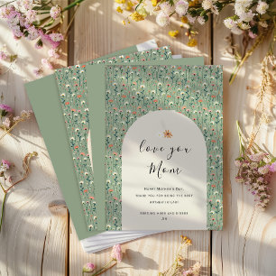 Festiva Tarjeta del Día de la Madre elegante floral para l