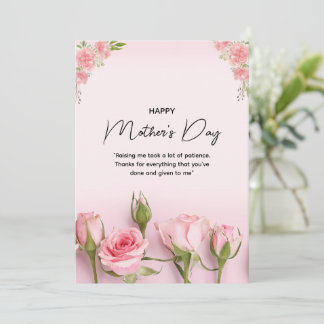 Festiva Tarjeta del día de la madre feliz, tarjeta floral 