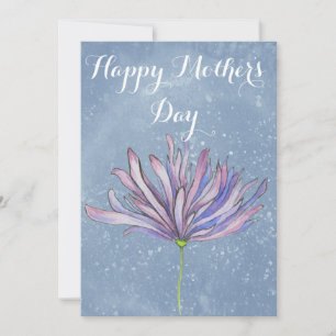 Festiva Tarjeta del Día de la Madre Floral Elegante Azul