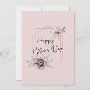Festiva Tarjeta del Día de la Madre floral rosa