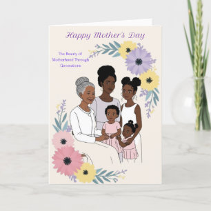 Festiva Tarjeta del Día de la Madre Generacional