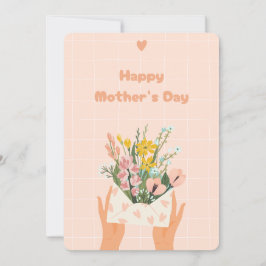 Festiva Tarjeta del Día de la Madre ilustrada con flores d