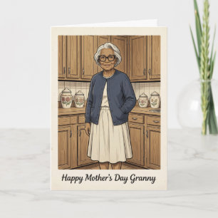Festiva Tarjeta del Día de la Madre para la Abuela
