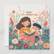 Tarjeta del Día de la Madre para leer juntos
