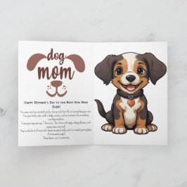 Festiva Tarjeta del Día de la Madre para Mamá de Perro Gri