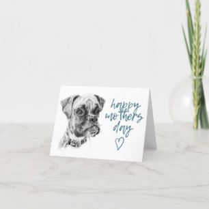 Festiva Tarjeta del Día de la Madre para Perro Boxer