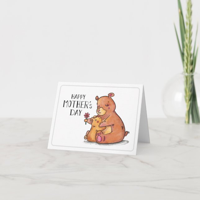 Festiva Tarjeta del día de la madre personalizar - abrazos (Anverso)