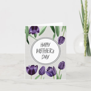 Festiva Tarjeta del día de la madre personalizar - Tulipan